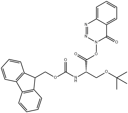Fmoc-O-tert-Butyl-L-serine 3,4-dihydro-4-oxo-1,2,3-benzotriazin-3-yl ester 化学構造式
