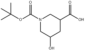 1-Boc-5-Hydroxypiperidine-3-carboxylic Acid,1095010-48-2,结构式