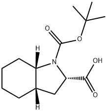 BOC-L-オクタヒドロインドール-2-カルボン酸 化学構造式