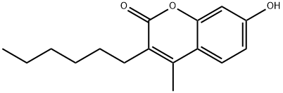 3-n-Hexyl-7-hydroxy-4-methylcoumarin Struktur