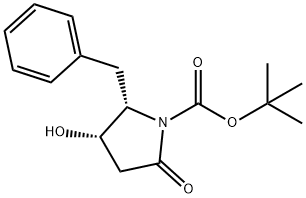 (2S,3S)-2-ベンジル-3-ヒドロキシ-5-オキソピロリジン-1-カルボン酸TERT-ブチル 化学構造式