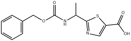 5-Thiazolecarboxylic acid, 2-[1-[[(phenylmethoxy)carbonyl]amino]ethyl]- Struktur