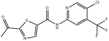 5-ThiazolecarboxaMide, 2-acetyl-N-[5-chloro-4-(trifluoroMethyl)-2-pyridinyl]- Structure