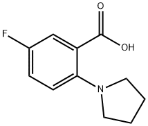 5-Fluoro-2-pyrrolidinobenzoic Acid 化学構造式