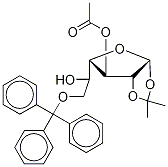 3-O-乙酰基-1,2-O-异亚丙基-9-O-三苯甲基-A-D-呋喃半乳糖 结构式