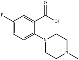 2-(4-甲基-1-哌嗪基)-5-氟苯甲酸 结构式