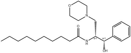 D,L-ERYTHRO-1-PHENYL-2-DECANOYLAMINO-3-MORPHOLINO-1-PROPANOL HCL Structure