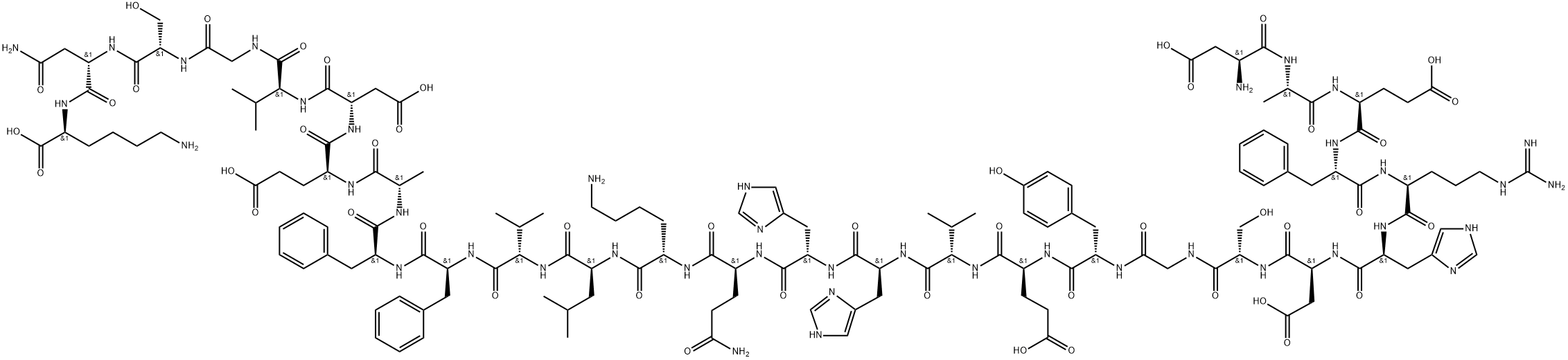 アミロイドΒ-プロテイン (1-28) 化学構造式
