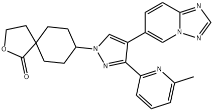 2-Oxaspiro[4.5]decan-1-one, 8-[3-(6-Methyl-2-pyridinyl)-4-[1,2,4]triazolo[1,5-a]pyridin-6-yl-1H-pyrazol-1-yl]- Structure