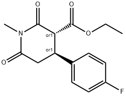 反式-3-乙氧基甲酰-4-(4-氟苯基)-N-甲基哌啶-2,6-二酮, 109887-52-7, 结构式