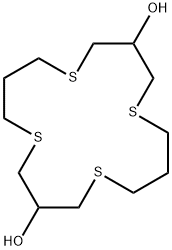 1,5,9,13-テトラチアシクロヘキサデカン-3,11-ジオール 化学構造式