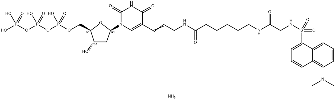 5-(dansylglycyl-6-aminohexanoylaminoprop-1-enyl)-2'-deoxyuridine 5'-triphosphate Structure