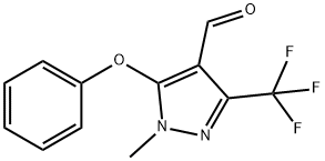 1-メチル-5-フェノキシ-3-(トリフルオロメチル)-1H-ピラゾール-4-カルブアルデヒド 化学構造式