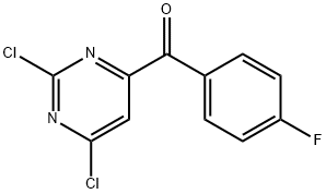 (2,6-二氯嘧啶-4-基)-(4-氟苯基)甲酮 结构式