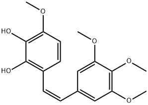 (Z)-3',4,4',5'-テトラメトキシスチルベン-2,3-ジオール 化学構造式