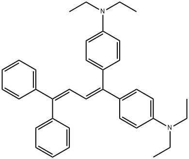 4,4'-(4,4-ジフェニル-1,3-ブタジエン-1,1-ジイル)ビス(N,N-ジエチルベンゼンアミン) 化学構造式