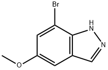 7-ブロモ-5-メトキシ-1H-インダゾール 化学構造式