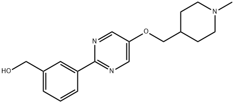 (3-(5 - ((1-甲基哌啶-4-基)甲氧基)嘧啶-2-基)苯基)甲醇,1100598-48-8,结构式
