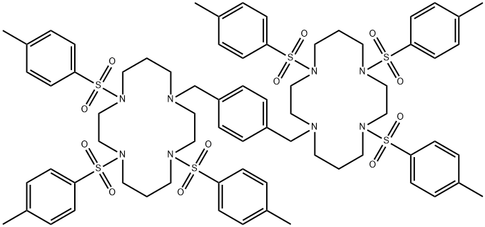 1,1'-[1,4-亚苯基双(亚甲基)]双[4,8,11-三[(4-甲基苯基)磺酰基]-1,4,8,11-四氮杂环十四烷,110078-47-2,结构式