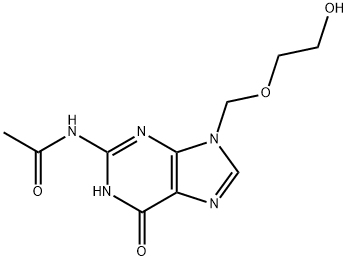 N-[[6,9-ジヒドロ-9-[(2-ヒドロキシエトキシ)メチル]-6-オキソ-1H-プリン]-2-イル]アセトアミド 化学構造式