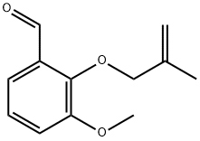 3-メトキシ-2-[(2-メチル-2-プロペン-1-イル)オキシ]ベンズアルデヒド 化学構造式