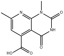 1,7-ジメチル-2,4-ジオキソ-1,2,3,4-テトラヒドロピリド[2,3-D]ピリミジン-5-カルボン酸 化学構造式
