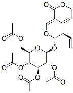 (5R-trans)-5,6-dihydro-6-[(2,3,4,6-tetra-O-acetyl-beta-D-glucopyranosyl)oxy]-5-vinyl-1H,3H-pyrano[3,4-c]pyran-1-one Structure