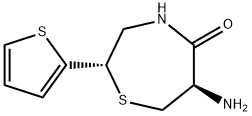 (2S,6R)-6-Amino-2-(2-thienyl)-1,4-thiazepan-5-one  Struktur