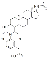 17-acetamido-5-androstan-3-ol-4-bis(2-chloroethyl)aminophenylacetate,110320-70-2,结构式