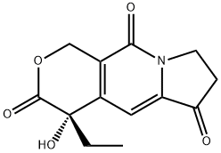 (4S)-4-エチル-7,8-ジヒドロ-4-ヒドロキシ-1H-ピラノ[3,4-F]インドリジン-3,6,10(4H)-トリオン 化学構造式