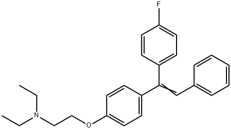 1-(4-fluorophenyl)-1-(4-(2-N,N-diethylamino)ethoxy)phenyl-2-phenylethylene Struktur