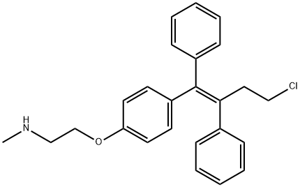 2-[4-[(Z)-1,2-ジフェニル-4-クロロ-1-ブテニル]フェノキシ]エタンアミン 化学構造式