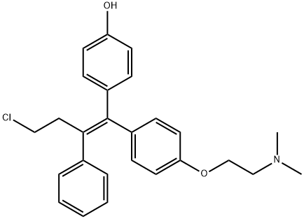 4-[(Z)-4-クロロ-2-フェニル-1-[4-(2-ジメチルアミノエトキシ)フェニル]-1-ブテニル]フェノール 化学構造式
