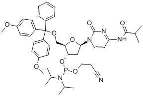 DMT-DCYTIDINE (N6-BENZOYL) CYANOETHYL PHOSPHORAMIDITE) Struktur