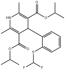 3,5-Pyridinedicarboxylic acid, 1,4-dihydro-4-(2-((difluoromethyl)thio) phenyl)-2,6-dimethyl-, bis(1-methylethyl) ester Structure