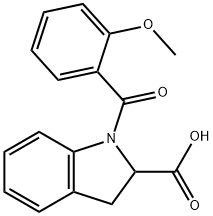 1-(2-methoxybenzoyl)-2,3-dihydro-1H-indole-2-carboxylic
acid Structure