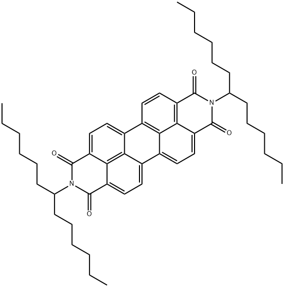 N,N'-ビス(1-ヘキシルヘプチル)-ペリレン-3,4:9,10-ビス-(ジカルボキシミド) 化学構造式