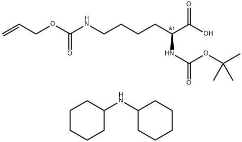 N-叔丁氧羰基-N'-烯丙氧基羰基-D-赖氨酸二环己胺盐 结构式