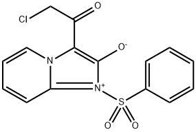 3-(クロロアセチル)-1-(フェニルスルホニル)イミダゾ[1,2-a]ピリジン-1-イウム-2-オラート 化学構造式