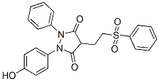 1-(p-Hydroxyphenyl)-2-phenyl-4-[2-(phenylsulfonyl)ethyl]pyrazolidine-3,5-dione Structure