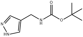 4-(BOC-アミノメチル)ピラゾール 化学構造式