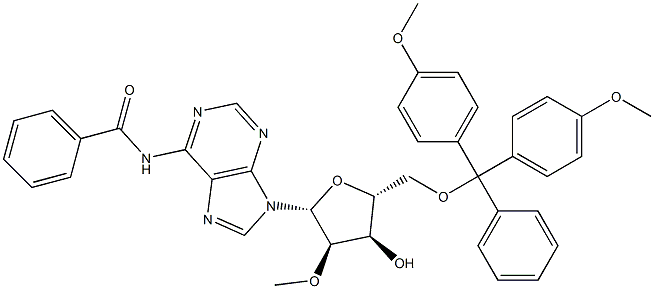 N6-苯甲酰基-5'-O-DMT-2'-甲氧基腺苷,110764-72-2,结构式