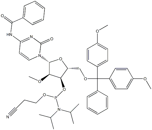 110764-78-8 2'-O-メチル-5'-(4,4'-ジメトキシトリチル)-N-ベンゾイルシチジン-3'-[(2‐シアノエチル)-(N,N-ジイソプロピル)]ホスホルアミダイト