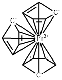 三(环戊二烯)化镨 结构式