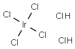 ヘキサクロロイリジン(IV)酸水和物 化学構造式