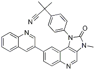 2-METHYL-2-(4-(3-METHYL-2-OXO-8-(QUINOLIN-3-YL)-2,3-DIHYDRO-1H-IMIDAZO[4,5-C]QUINOLIN-1-YL)PHENYL)PROPANENITRILE 结构式