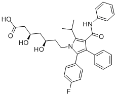 rel-(3R*,5R*)-3,5-ジヒドロキシ-7-[2-イソプロピル-3-(フェニルカルバモイル)-4-フェニル-5-(4-フルオロフェニル)-1-ピロリル]ヘプタン酸