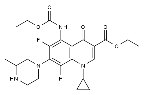 3-Quinolinecarboxylic acid, 1-cyclopropyl-5-[(ethoxycarbonyl)aMino]-6,8-difluoro-1,4-dihydro-7-(3-Methyl-1-piperazinyl)-4-oxo-, ethyl ester|