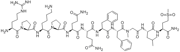 精氨酰-脯氨酰-赖氨酰-脯氨酰-谷氨酰-谷氨酰-苯丙氨酰-苯丙氨酰-SAR-亮氨酸-蛋氨酸[O2]-胺 结构式