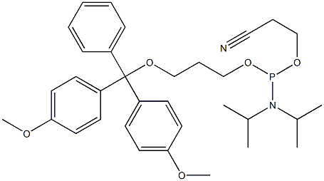 3-(4,4'-DIMETHOXYTRITYL)PROPANDIOL-1-N,N-DIISOPROPYL (BETA-CYANOETHYL) PHOSPHORAMIDITE Structure